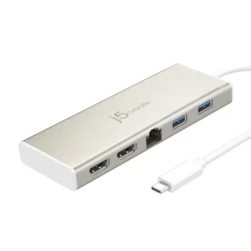 j5create USB Type-C Dual HDMI Mini Dock (with Ethernet and PD)