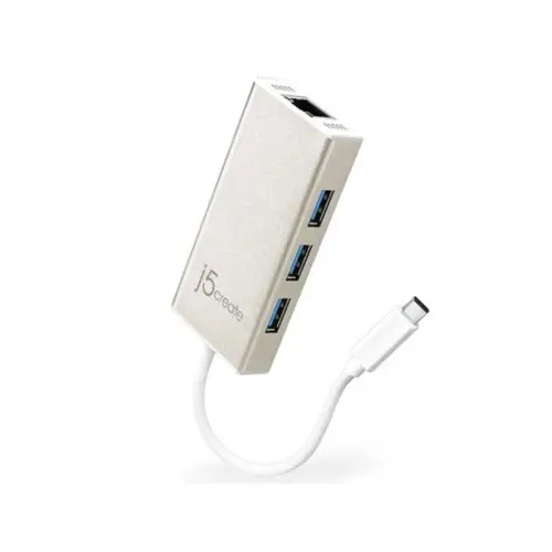 j5create 3-Port USB Hub (with Ethernet) USB-hub - USB 3.0 - 3 porter