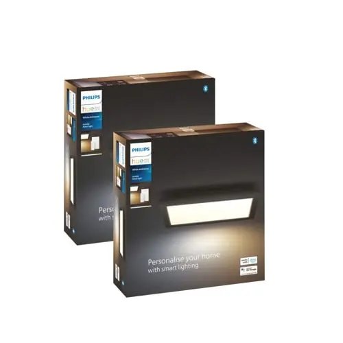 Philips Hue Aurelle Kvadratisk Panel Svart 19W – 2-pk White Ambiance