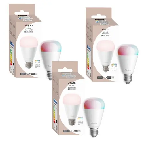 Aqara LED Lyspære T2 (RGB + CCT, E27) – 3-pk Smarte Pærer