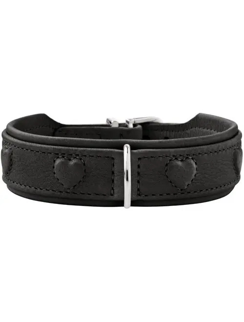 Hunter - Dog collar leather Soho X Love - 32/XS - Black
