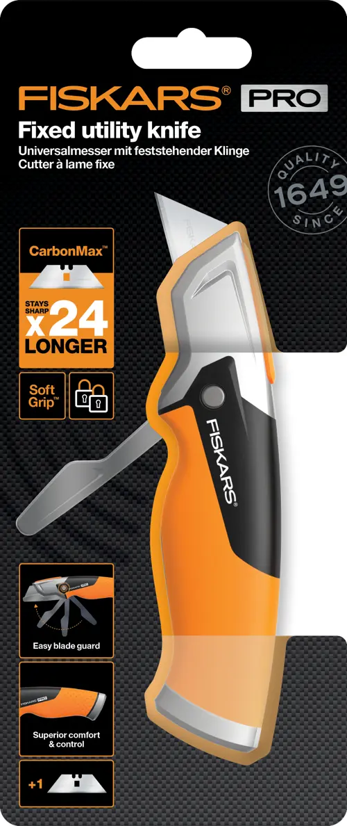 Fiskars - CarbonMax Utility Knife - Fixed Blade