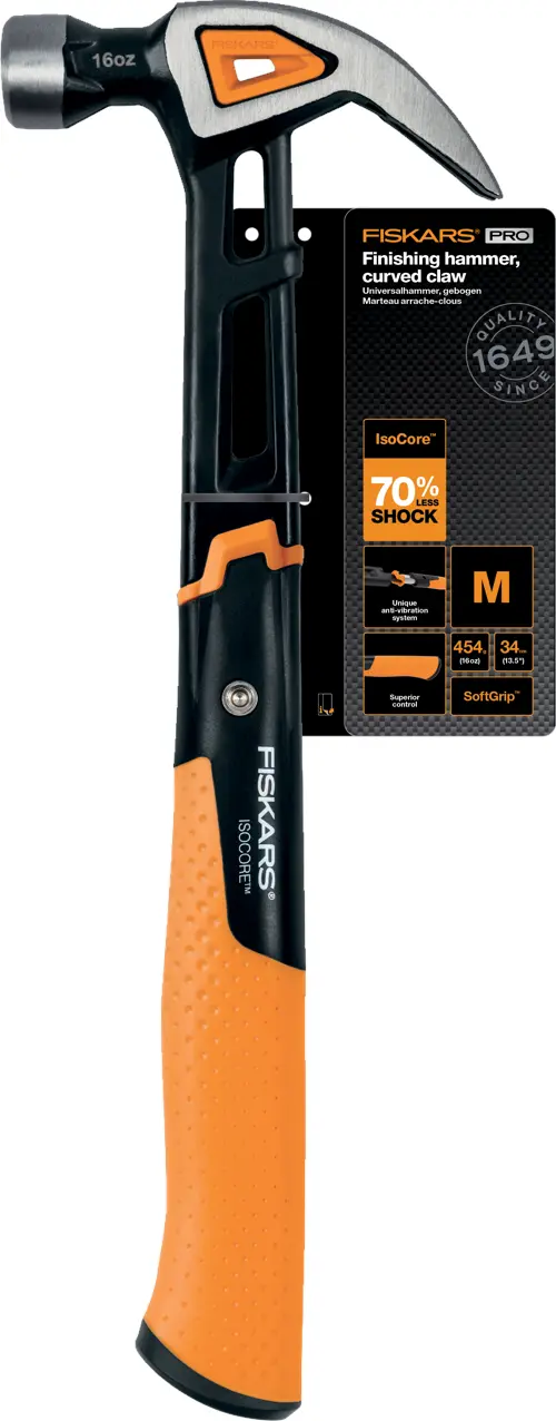 Fiskars - IsoCore Finishing Hammer - Curved - 16 oz/13.5"