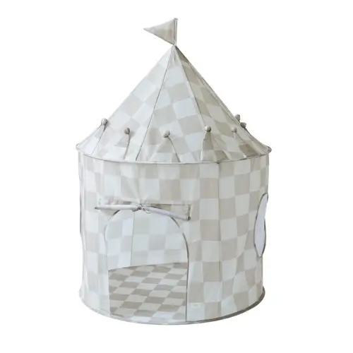 3 Sprouts - Leketelt - Checkerboard Beige - Height: 135 cm, Diameter: 100 cm