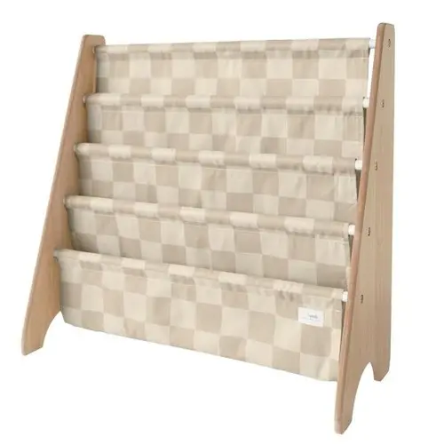 3 Sprouts - Bokhylle, Checkerboard - Beige - 61cm x 62cm x 25cm