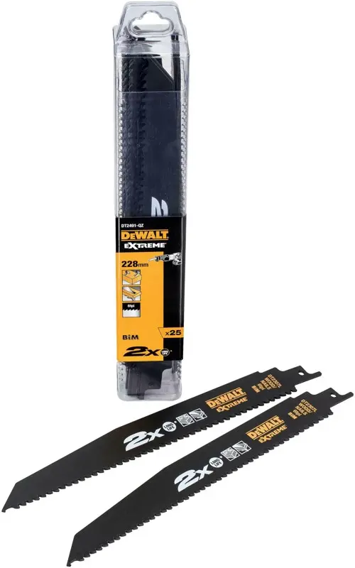 DEWALT - DT2491-QZ reciprocating saw blade 2X BiM 228x4.2mm extra-thick wood (25 pcs)