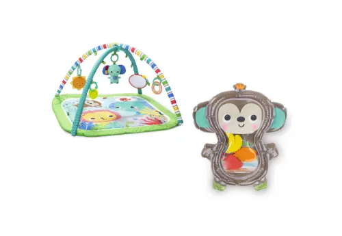 Bright Starts – Wild Wiggles Play Mat + Hungry Monkey Water Mat (Bundle)