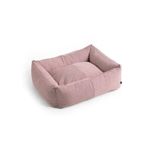 HAY - Hundekurv Zip Medium - H26 x B65 x L78 cm - Rød & Hvite Striper