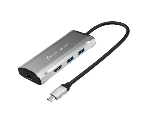 j5create 6-in-1 USB-C Travel Dock (with Ethernet and 100W PD)