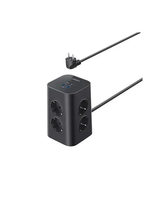 Anker - Usb-Stikkontaktlist (12-I-1, 20 W) - Svart
