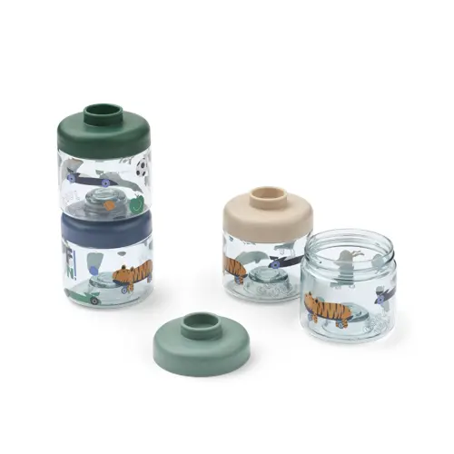 Liewood - Dominique Food Tritan Boxes - Fun / Beach blue - 100 ml 4-Pack