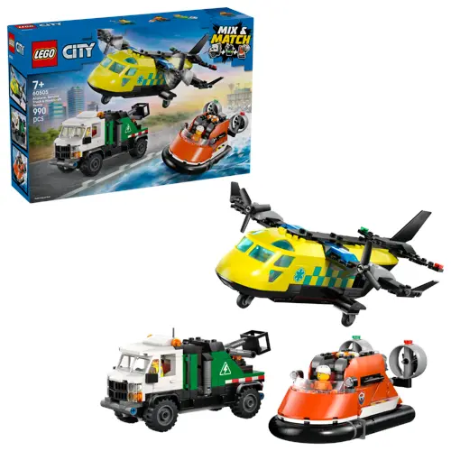 LEGO - LEGO City - Fly-, servicebil- og luftputebåt-remix (60505)