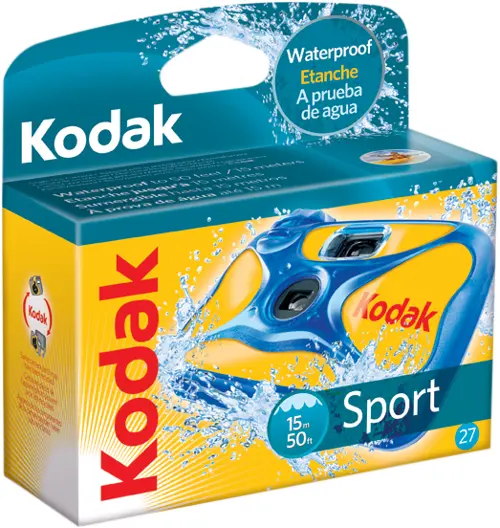 Kodak - SUC Water Sport engangs undervannskamera - ISO 800, 27 eksponeringer (35mm, vanntett opptil 15 m)