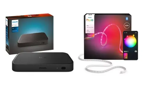 Philips Hue Sync Box Gen 2 + Flux Ultra Bright LED Strip 10 m – Large-Scale Lighting Bundle