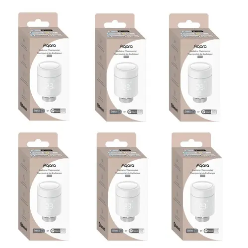 Aqara Termostatventil W600 – 6-Pack – Full Kontroll på Radiatorene i Hjemmet