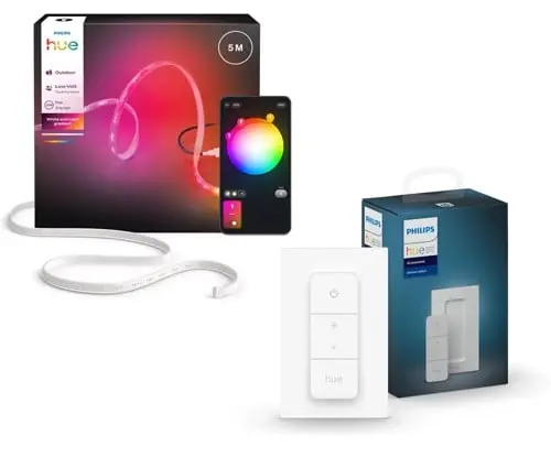 Philips Hue Flux Outdoor Lightstrip 5 m + Dimmer – Smart Gradient Garden LED Bundle