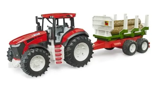 Bruder - ROADMAX Tractor with Forwarding Trailer and 3 tree trunks (03453)