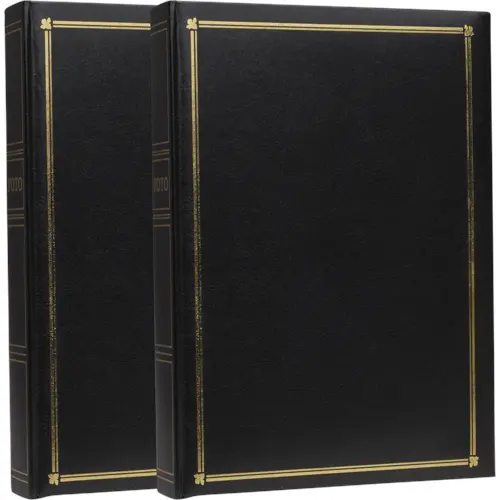 Focus - Eterna Super 300 Fotoalbum 10x15 2-pakning – Sort, klassisk design med gulldetaljer, 600 bilder