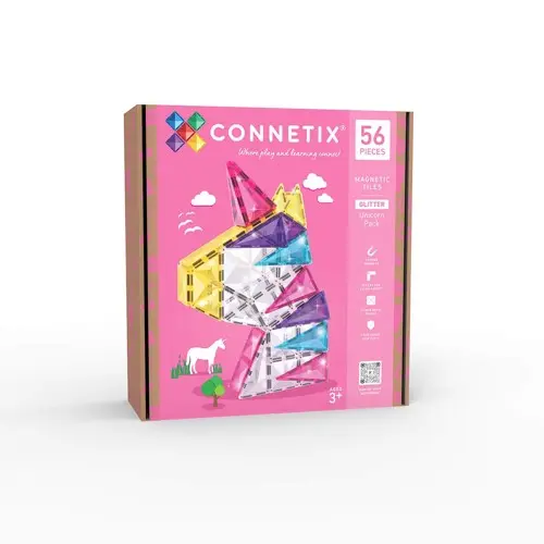 Connetix - Glitter Unicorn Pack - 56pc (CT-G-00056-GU)