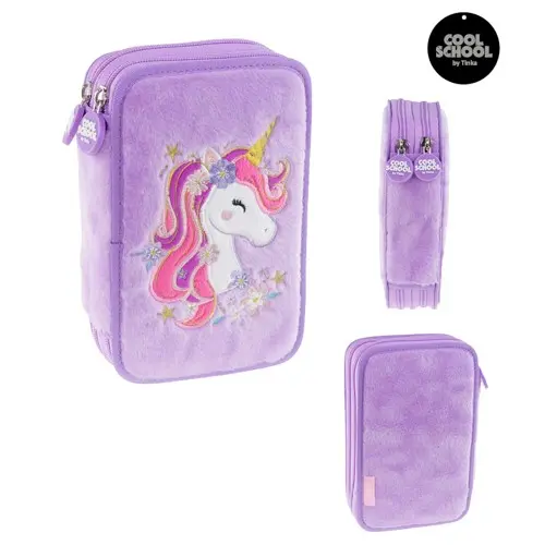 Tinka - Pencil Case Double Unicorn - Purple