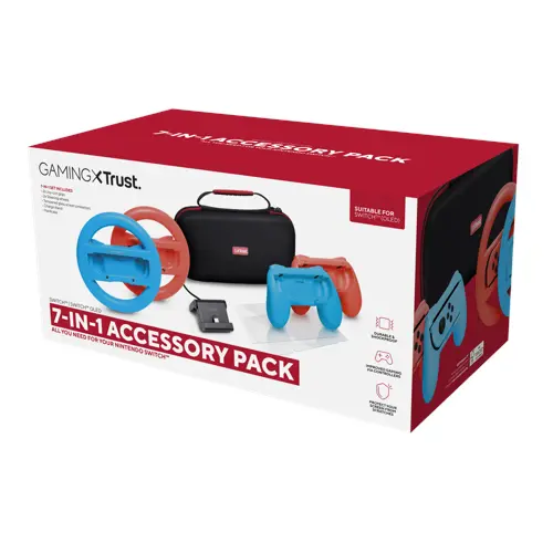 Trust - GXT1249 7-IN-1 Accessory Pack for NSW - Multicoloured - 55 mm (H) x 145 mm (D) x 270 mm (W)