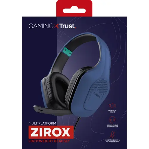 Trust - GXT415B Zirox Headset - Blue
