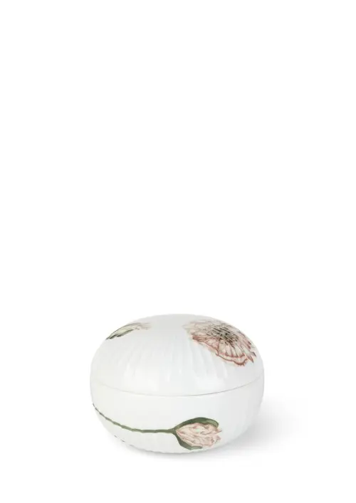 Kähler - Hammershøi Poppy Bonbonnier - Hvit m. deko - Ø12 cm
