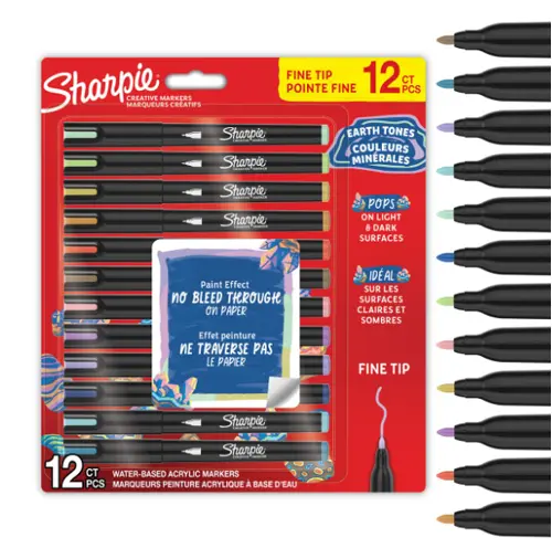 Sharpie - Creative Acrylic 12‑Blister - Earth Tones - Fine Tip (2212911)