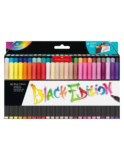 Faber-Castell - Black Edition Brush Tip Marker - 50 Asst. (116454)