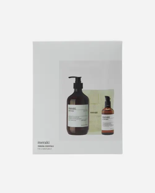 Meraki - Gift Box with Self Tan Drops, Bath Mitt, Body Lotion - White - 140g, 100ml, 490ml