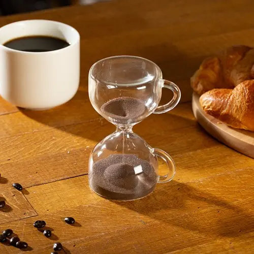 Kikkerland - Coffee Break Sand Timer - Coffee-colored - 5" x 3.5" x 2.75"