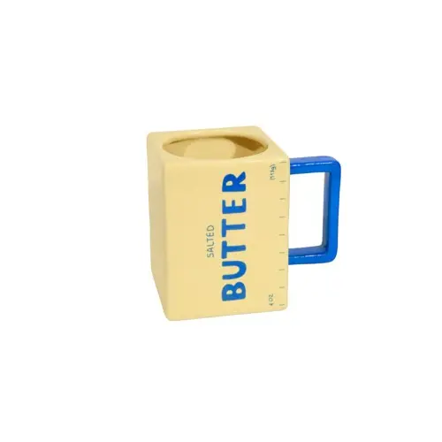 Doiy - Mug - Butter - Bright Yellow with a Blue Handle