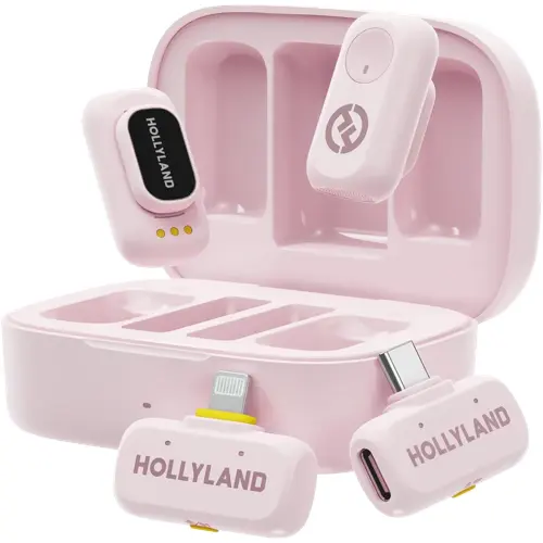Hollyland - LARK A1 Microphones, with USB-C+ Lightning - Cloud Pink