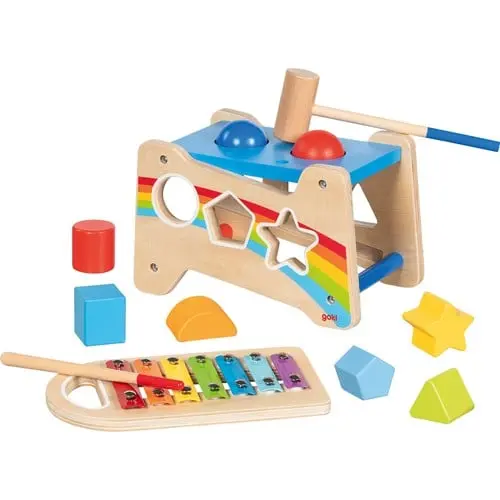 Goki - Hammer Bench with Xylophone and Sorting Function (58304)