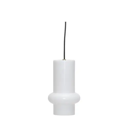 Hübsch - Pilule Pendant - Shiny White - ø15xh25cm