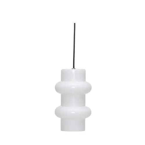 Hübsch - Pilule Pendant Double - Shiny White - ø15xh25cm
