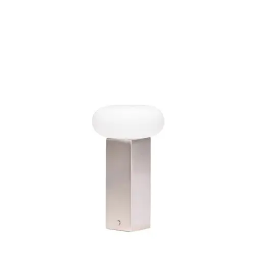 Hübsch - Low Portable Lamp - Nickel - 12x12xh20cm