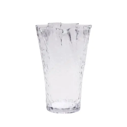 Hübsch - Ruffle Vase - Clear - ø23xh30cm