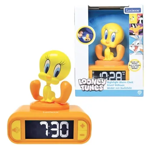 Lexibook - Tweety Night light Alarm Clock with sounds (RL800TW)