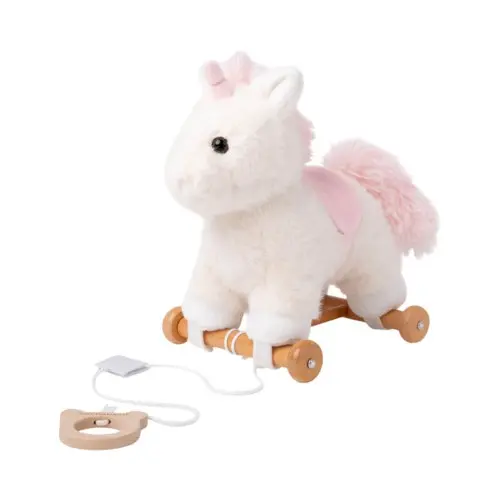Teddykompaniet - Pulling Animal, Unicorn White, 30 cm (TK4328)