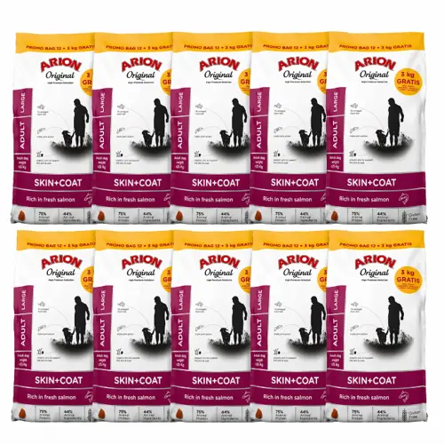 ARION - 10 x Original skin&coat large - 15 kg - promo size (Bundle)