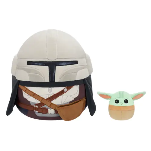 Squishmallows 30 cm Mandalorian and 9 cm Grogu