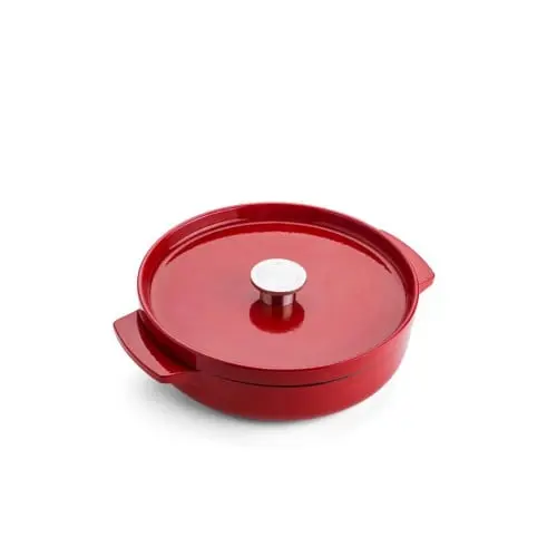 KitchenAid - KA-CI Shallow CastIron Covered Casserole - Empire Red - 26 cm