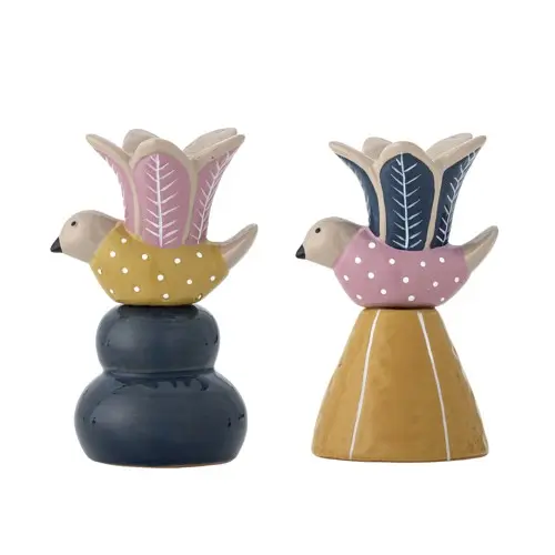 Bloomingville - Swift Candle Holder - Multi - Stoneware