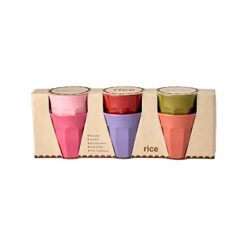 Rice - Melamine Cups - Assorted Solid Colors - Medium