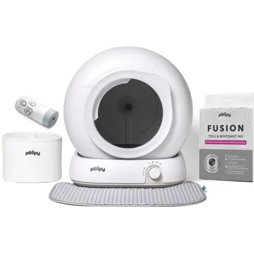 Poopy Nova Pro - Automatisk selvrensende kattedo - Polar White