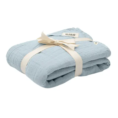 BIBS - Muslin Swaddle - Baby Blue - 120x120cm