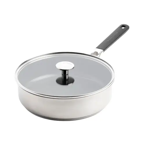 KitchenAid - KA-Classic Stainless Steel Covered Skillet - Silver - 26 cm