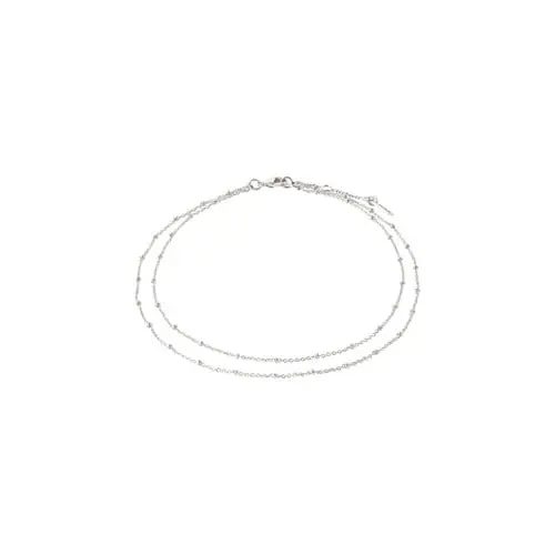 PILGRIM - ELKA Ankle Chain 2-in-1 - Silver-Plated - 25 + 3 cm
