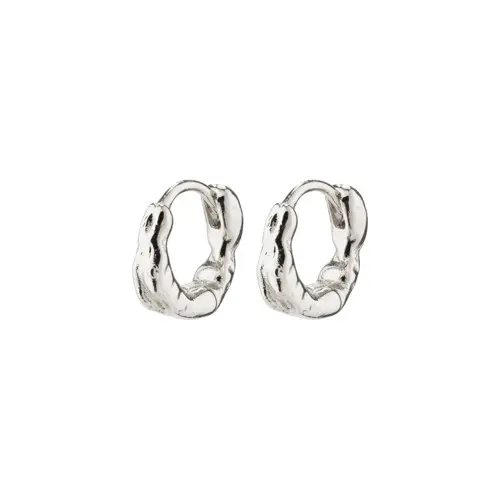 PILGRIM - EDDY Organic Shaped Mini Huggie Hoops - Silver-Plated - 10 mm